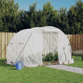 fehér acélvázas melegház 6 m² 3 x 2 x 2 m