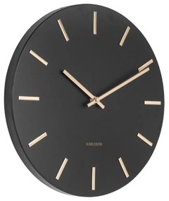 Charm fekete falióra aranyszínű mutatókkal, ø 30 cm - Karlsson