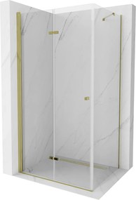 Mexen Lima  Zuhanykabin Csukló ajtóval  70 x 90 cm,  átlátszó üveg, arany  - 856-070-090-50-00 Csukló ajtós