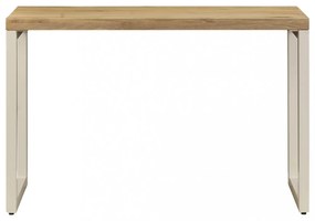 tömör mangófa és acél étkezőasztal 115 x 55 x 76 cm