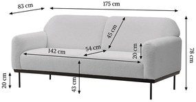 Szürke design kanapé ANDERSON