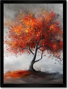 Poszter fekete keretben 30x40 Tűzszínes fa