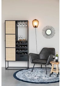 Fekete rattan bortartó szekrény 16 palackhoz, 80x175 cm Guuji - White Label