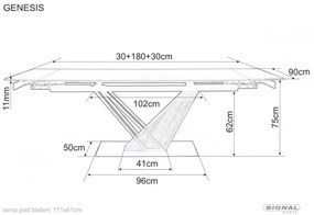 Genesis bővíthető étkezőasztal 180-240 cm tölgy