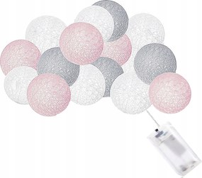 Lámpák Gömbök Pamut Balls Fényfüzér 10LED 6cm Világító Gömbök