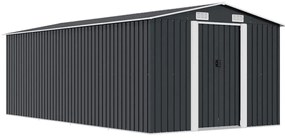 vidaXL antracitszürke fém kerti fészer 257 x 489 x 181 cm