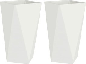 vidaXL Növénytartó 2 pcs Fehér 40 x 40 x 75 cm Acél