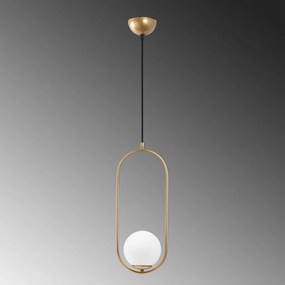 Mudoni MR-837-1 arany fém és üveg függőlámpa, Ø15 cm