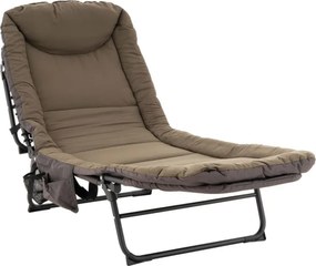 Kemping nyugágy párnával 175 x 65 cm khaki színű