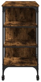 füstös tölgy színű szerelt fa zsúrkocsi 100 x 45 x 89,5 cm