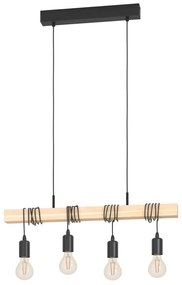Fekete-natúr színű függőlámpa TOWNSHEND – EGLO