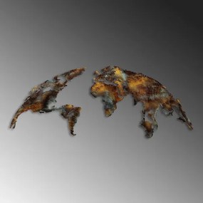 Fali dekoráció 2 db 150x59 cm bolygó fém