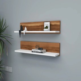 Fali polc Shelf - Diós, Fehér