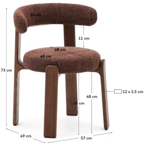 Barna kőrisfa étkezőszék Granite – Kave Home