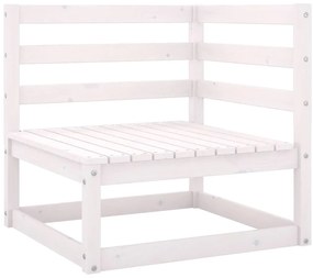 vidaXL kétszemélyes fehér tömör fenyőfa kerti kanapé párnákkal