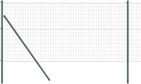 vidaXL Kerítés oszlopokkal Zöld 1,2 x 10 m Acél és PVC