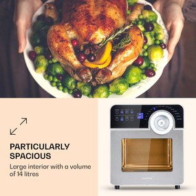 Klarstein AeroVital Cube Chef, forrólevegős fritőz, 1700 W, 14 l, 16 program, felső és alsó fűtés