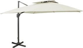 vidaXL dupla tetejű konzolos kerti napernyő 300 x 300 cm homokszínű