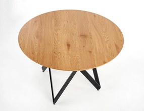 Mozambik Kerek Étkezőasztal 120cm Arany tölgy - Fekete