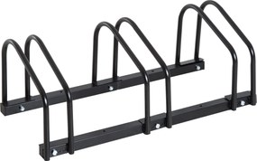 HOMCOM Kerékpár Parkoló Állvány Acélból, Állítható Belső és Külső Használatra 76x33x27 cm Fekete | Aosom