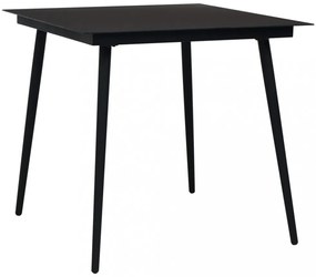 3 részes fekete PVC rattan kültéri étkezőgarnitúra