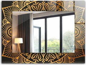 Fali tükör üveg kerettel, nyomtatott motívummal 80x60 cm mandala minta