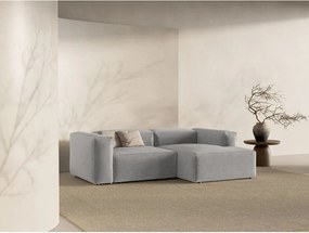 Világosszürke sarokkanapé (jobb oldali-heverő résszel) Bergamo – Cosmopolitan Design