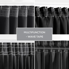 Fekete sötétítő termo függöny 140x245 cm Pleat – Restilo