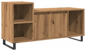kézműves tölgy színű szerelt fa TV-szekrény 100x35x55 cm