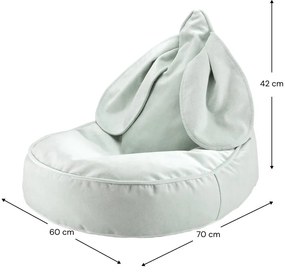 Mentazöld bársony gyerek babzsákfotel Bunny – Wigiwama