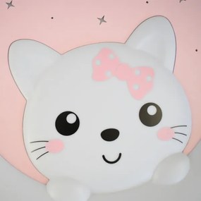 LED Gyerek mennyezeti lámpa MOONCAT LED/34W/230V rózsaszín