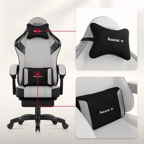 Gamer szék space 3.7 lábtartóval szürke
