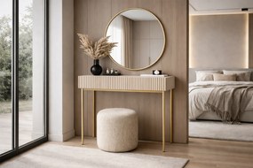 Nicole fésülködőasztal arany tükörrel 80 cm - kasmír / arany lábak