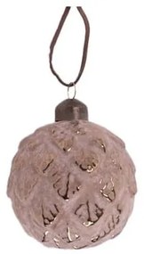 Üveg karácsonyfadísz - gömbdísz 8 cm - antik krém