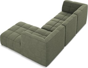 Zöld buklé sarokkanapé (jobb oldali-heverő résszel) Aloha – Makamii