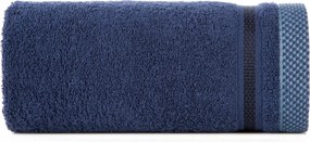 Fürdőlepedő 50X90 sötétkék, dekoratív bordó kockás