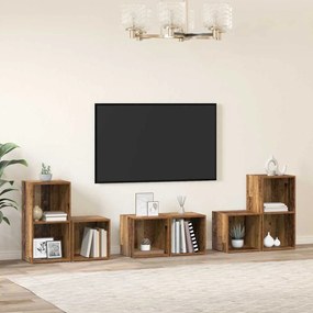 TV Szekrény Szett 6 pcs Öreg fa 37 x 35 x 72 cm Faanyag