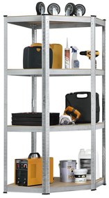 Juskys Sarokpolc - 160x75x40-75 cm - ezüst színű