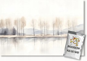 Fotótapéta Flizelina Tájkép Hegyek Víz Tó Fák Tükröződés 200x140 ragasztó