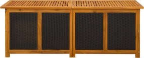 vidaXL Kerti Tároló Doboz 243 L Tömör Akácfa 150 x 50 x 56 cm Fekete