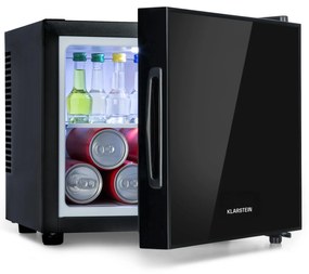 Klarstein Frosty, mini hűtőszekrény, 10 liter, A energiahatékonysági osztály, tükörüveg ajtó, fekete