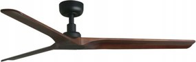 Faro Heywood mennyezeti ventilátor, fekete/sötét fa, DC motorral, Ø L