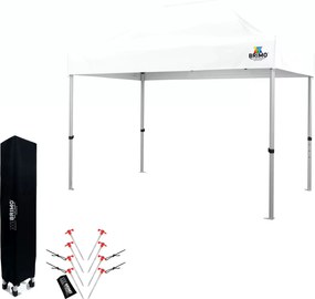 Kerti sátrak 2×3 m alumíniumból, falak nélkül | Gyors felállítás és masszív, könnyű váz - 3 oldalfal nélkül - Fehér