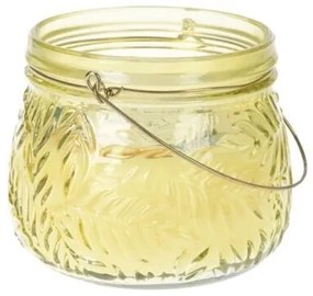 Lame gyertya üvegpohárban, sárga, 11 x 9 cm