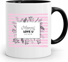 Fekete Bögre Ajándék Anyukáknak Mommy Love U fényképes nyomattal