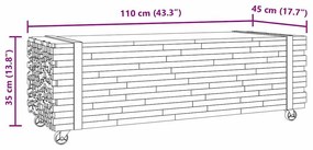 dohányzóasztal 110x45x35 cm tömör fa teakfa