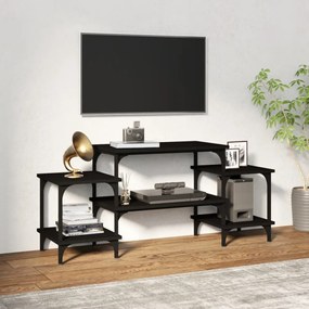 fekete szerelt fa TV-szekrény 117x35x52 cm