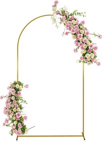 Outsunny Fém Kertívek Rózsákhoz Esküvői Ív időjárásálló porbevonattal Kúszó Növények Dekorációhoz Terasz 120x40x220 cm Arany | Aosom