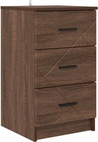 vidaXL Éjjeliszekrény fiókkal barna tölgy 38 x 38 x 66 cm Faanyag