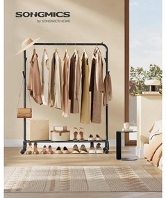 SONGMICS ruhatartó állvány 50 kg maximális teherbírással fekete színben